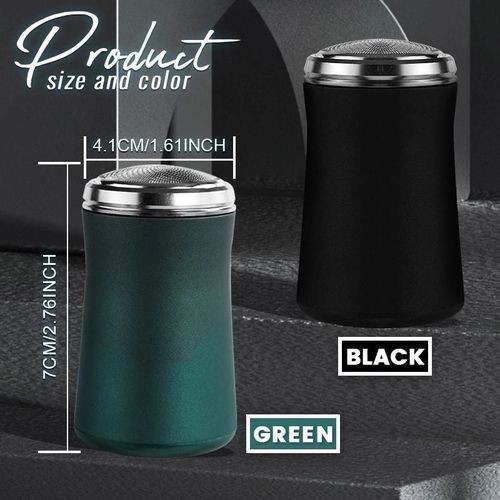 Mini Electric Shaver Pocket Size Waterproof Washable Portable 2 Head Shaving Beard-Green