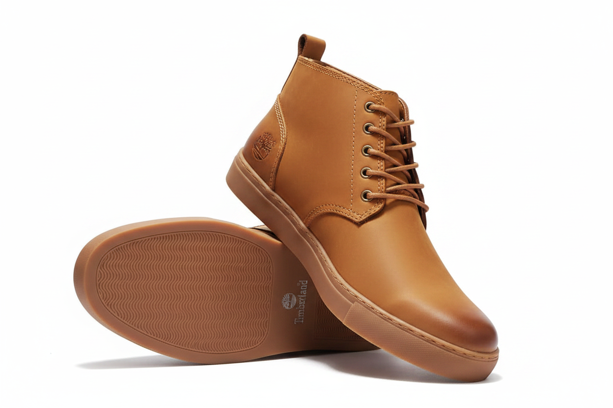 Men's Tan Caramel Leather Lace-Up Ankle Boots