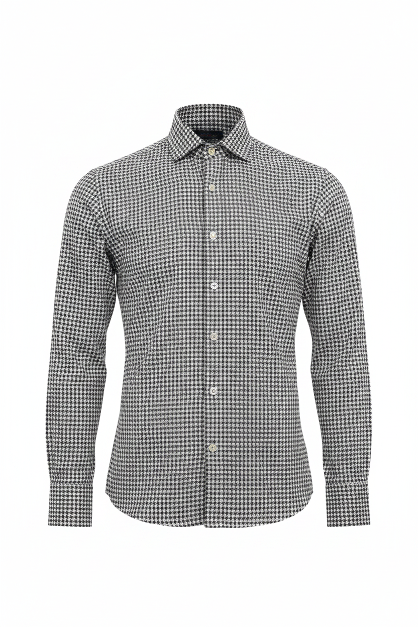 Monza Italy Men's Dress Shirt - Houndstooth
