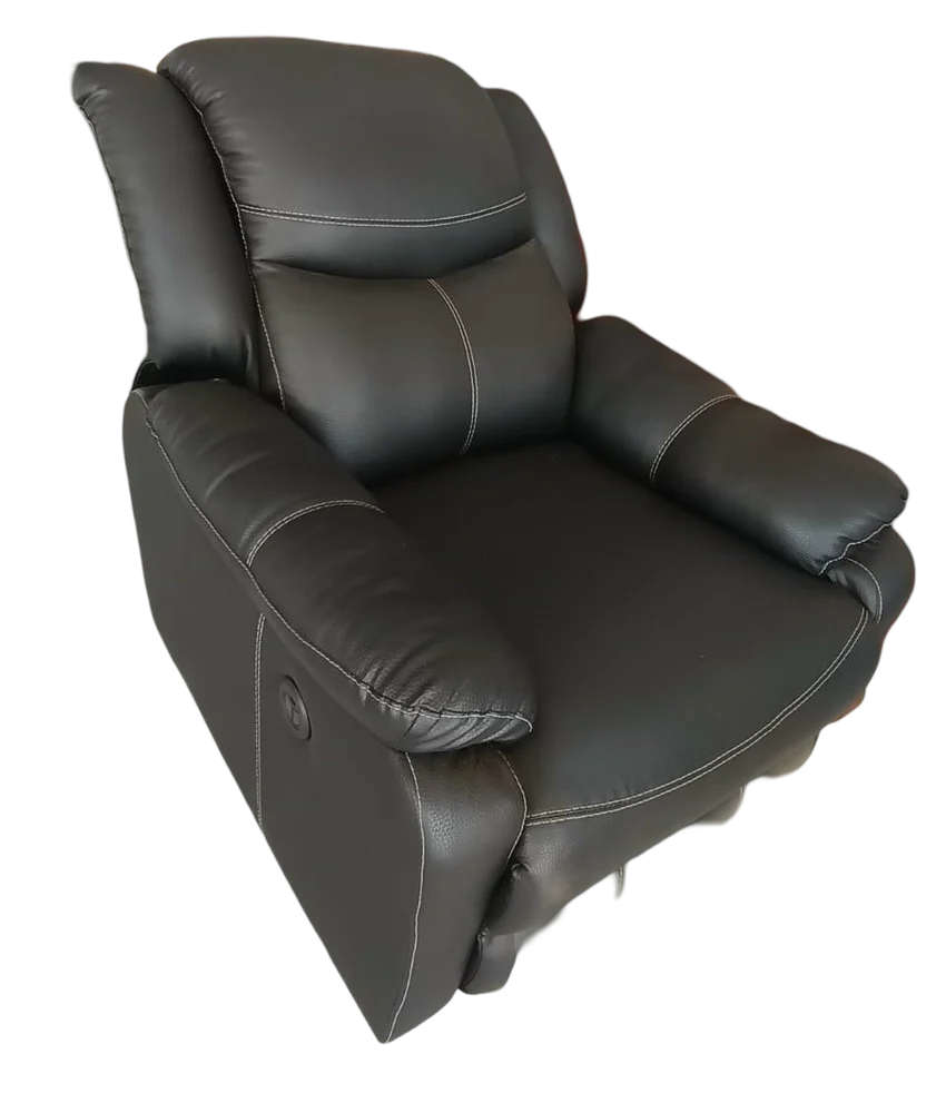 Sofa Set - 1 Seater - Black Leather