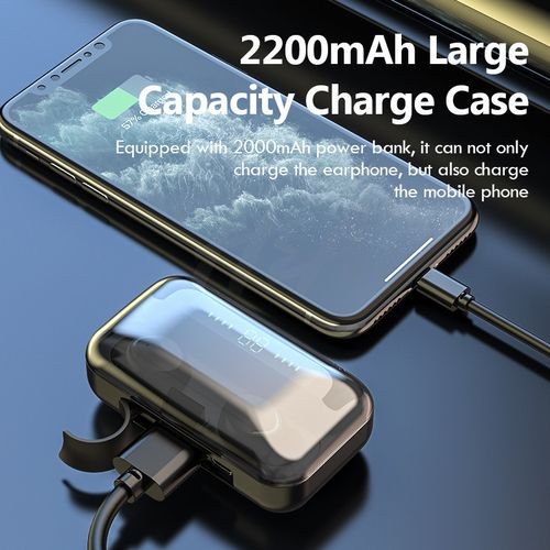 Wireless Headset Bluetooth Earphone True Bass With Power Banc