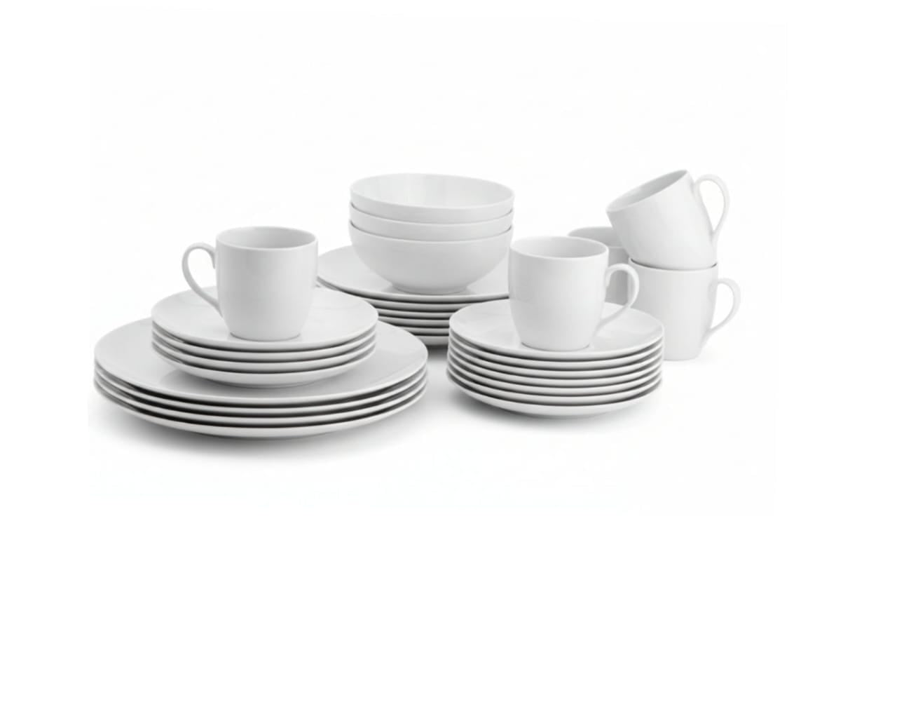 24 pc ceramic dinner set - white