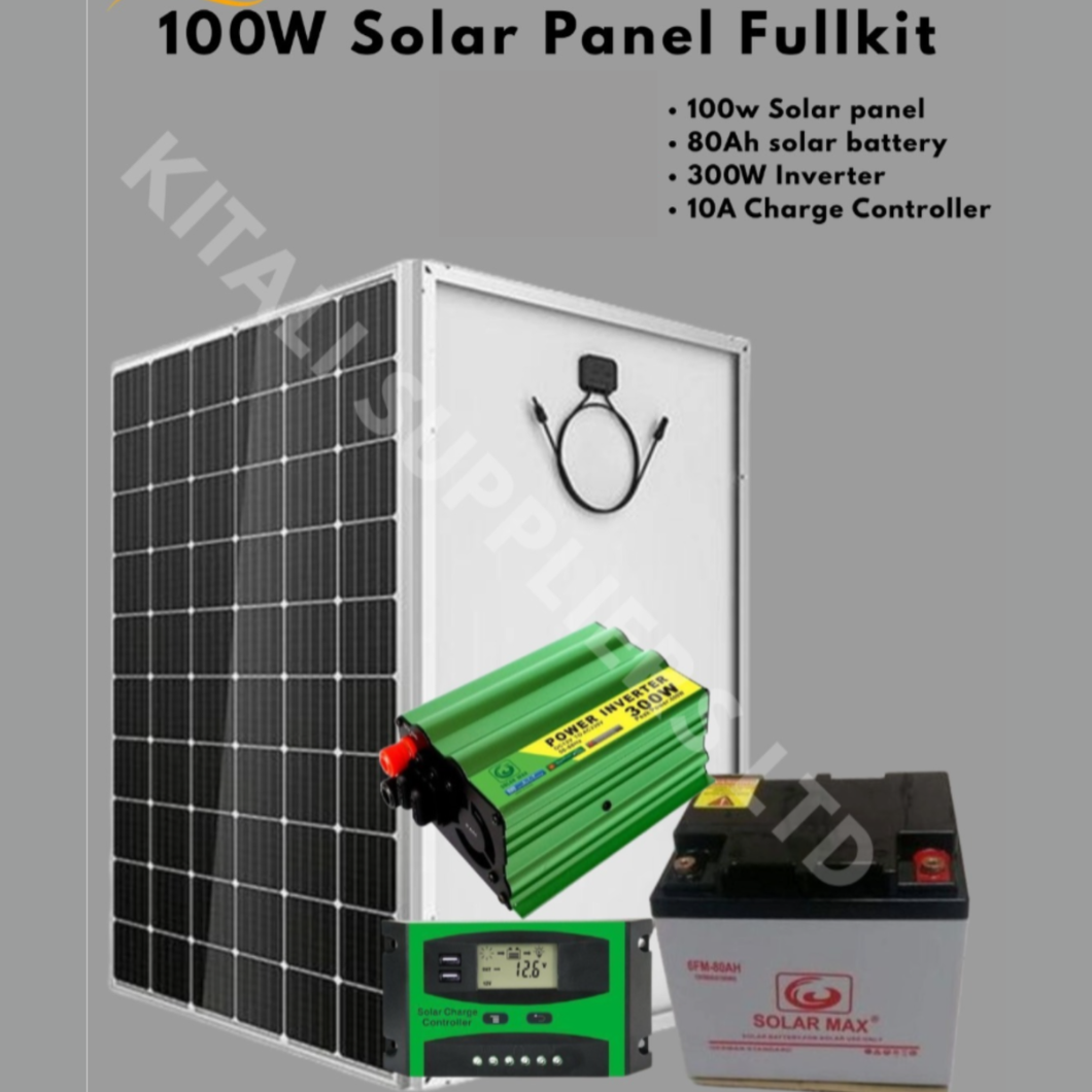 Generic Solar Home System Kit - 100W Panel + Inverter + Battery