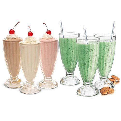 6 Pieces Set of Milk Shakes/ Ice cream/ Cocktail Drinking Glasses