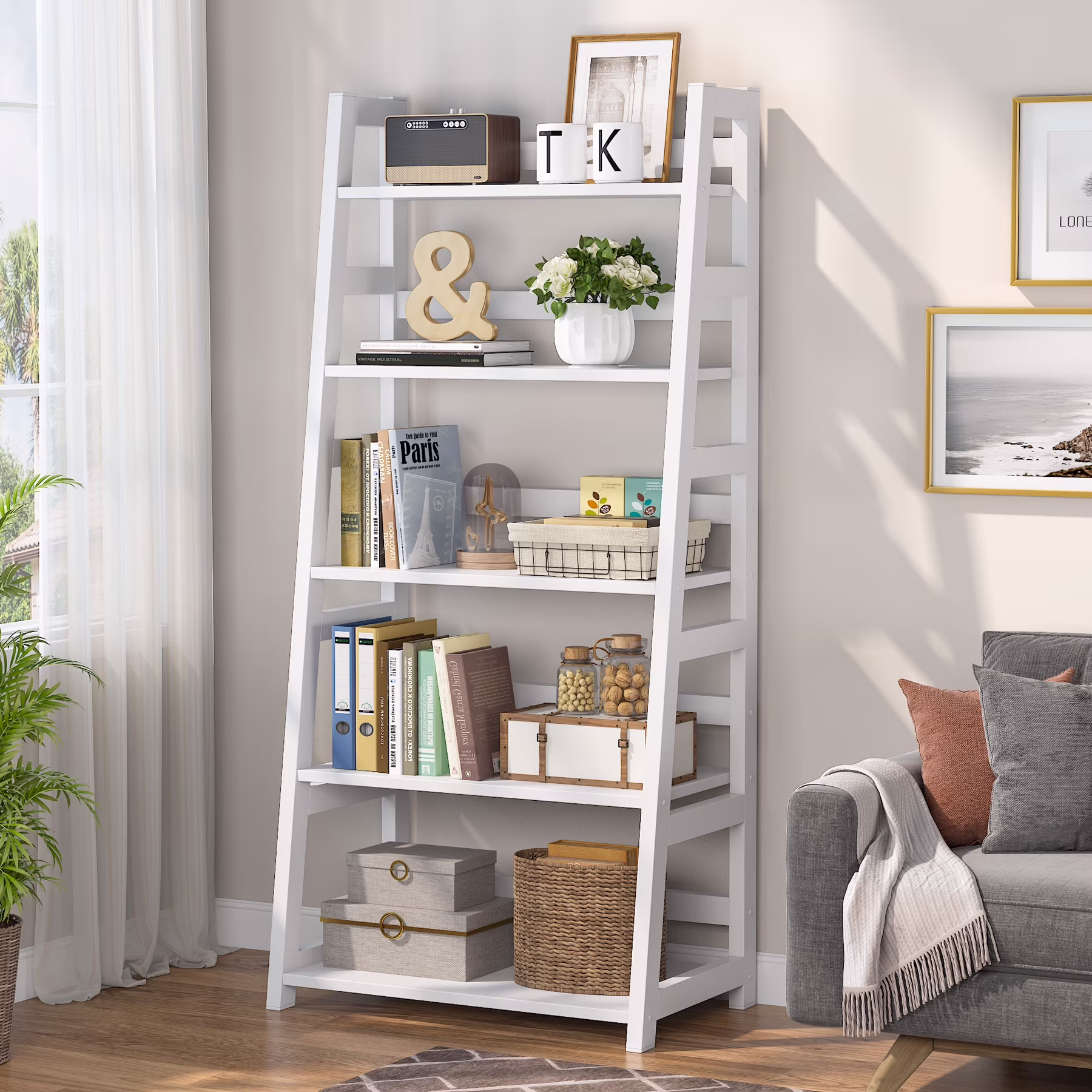 Bookshelf - 5 Tier - White