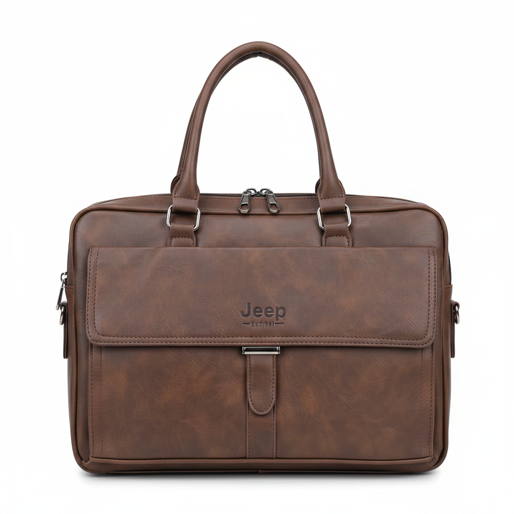 Jeep Men's Leather & Office Handbag Briefcase - Assorted Colors