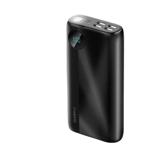 Oraimo Fast-Charging 30,000mAh Power Bank, Ultra-Slim - Smart LED Display, Multiple Device Compatibility.
