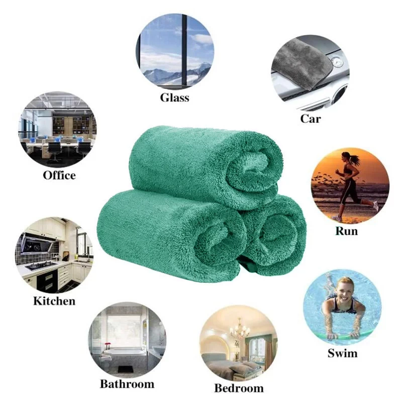 1200GSM Thicken Car Washing Towel Microfiber Double-sided Coral Fleece Cleaning Towels Strong Water Absorption Drying Cloth Rags