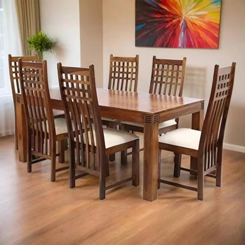 Dining Table Set - 6 Seater - Brown