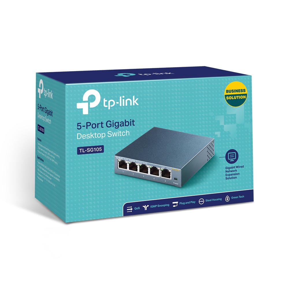 TP-Link TL-SG105 5-Port Gigabit Switch - Black