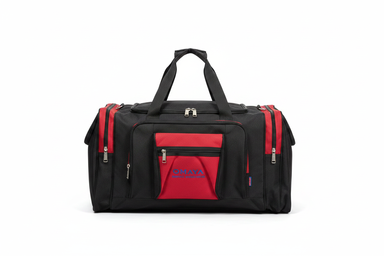 Black & Red Soft-Sided Travel Duffel Bag