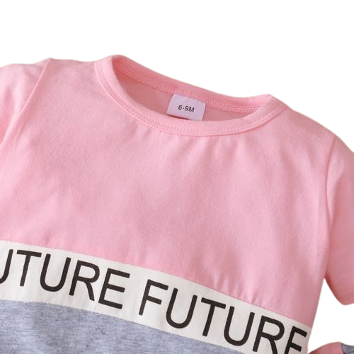 0-2 Years Baby Girls Sports Style Short Sleeves Clothes Set PINK