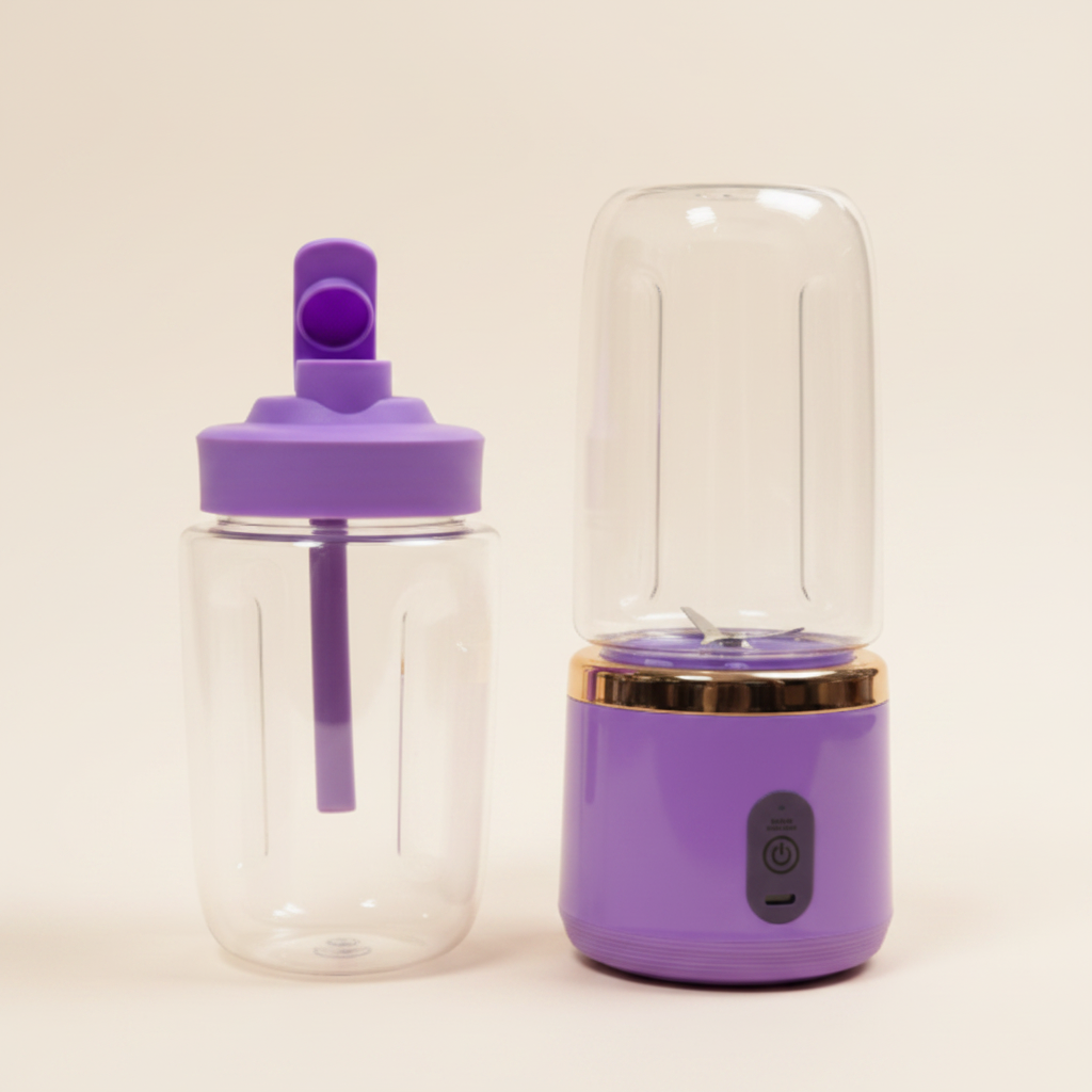 Small Portable Dual Mini Blender Juicer – 400ml x2, USB Rechargeable