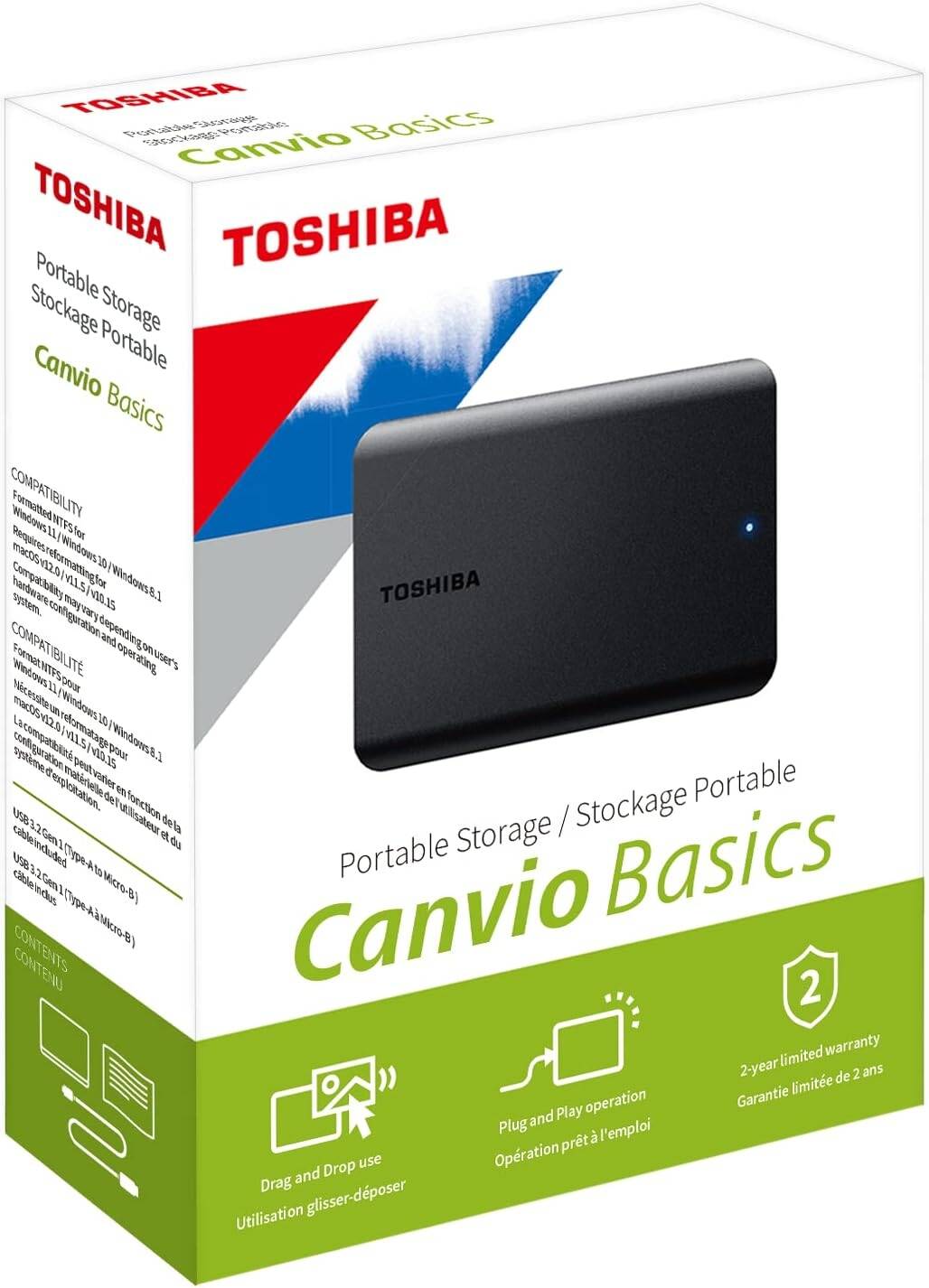 Toshiba Canvio Basics 4TB External Hard Drive - Black