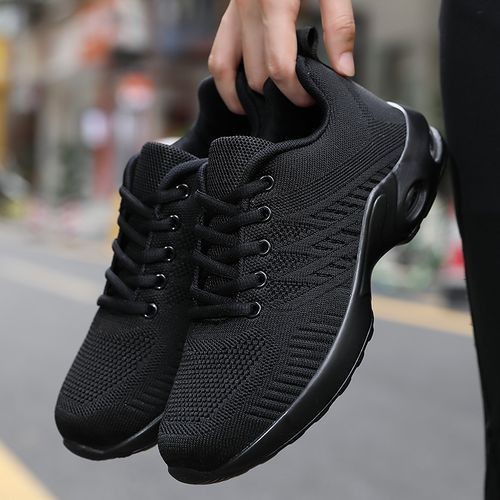 Women's Trending Sneakers Ladies Increase Cushion Shoes Fashion Casual Walking Shoes Elegant Breathable Black Female Sneakers