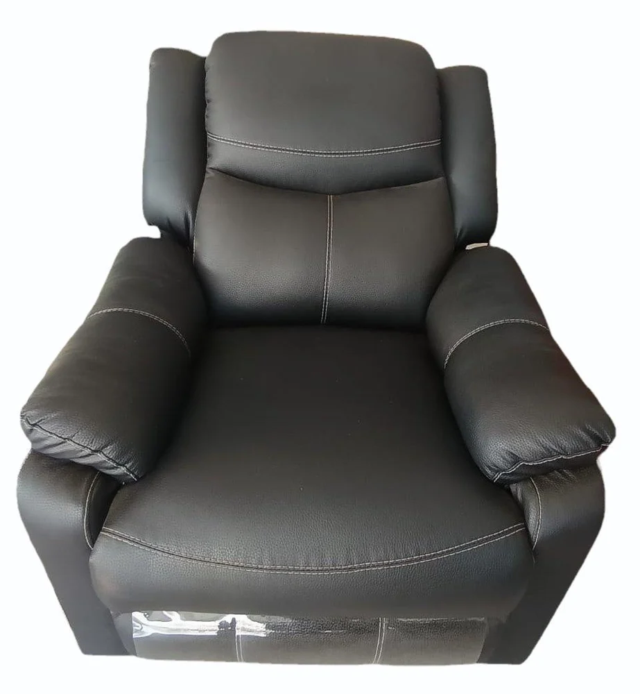 Sofa Set - 1 Seater - Black Leather