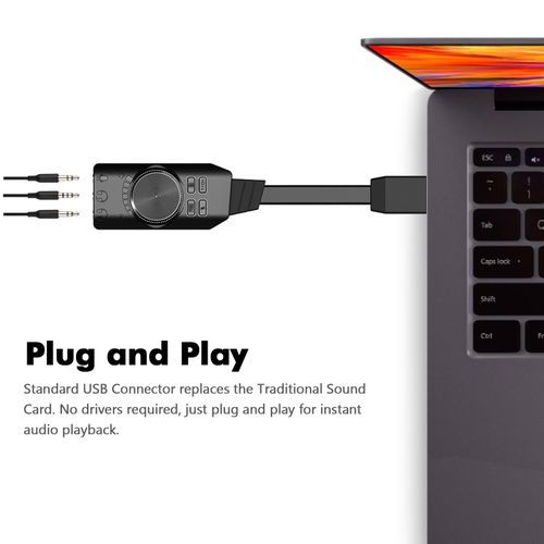 GS3 USB 2.0 External Sound Card Virtual 7.1 Channel - Black