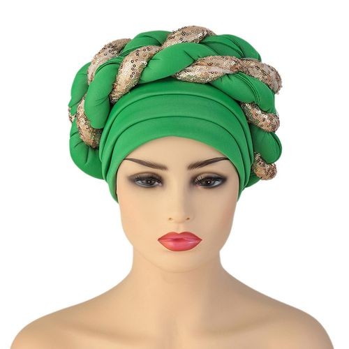 Female Fashion African Headscarf Birthday Gift Green