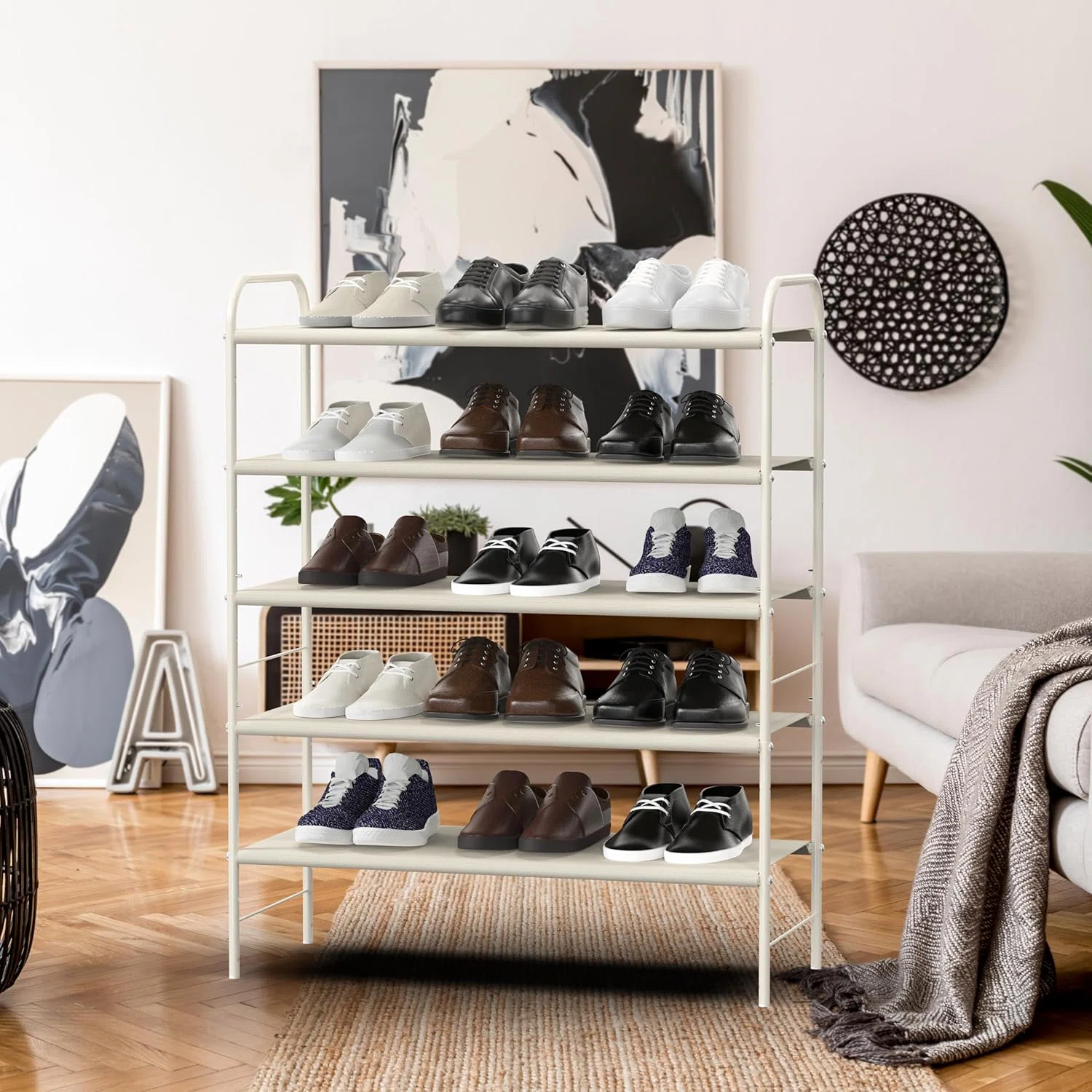 Shoe Rack - 5 Tier - White
