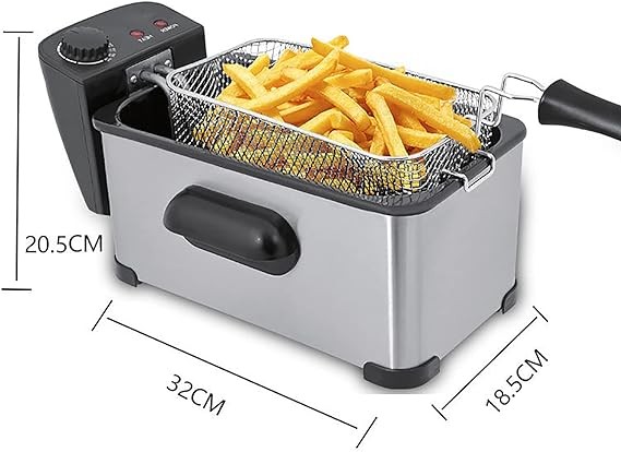 Deep Fat Fryer Stainless Steel Deep Fryer, Temperature Controls Detachable Basket Easy Clean Ergonomic Cool Touch Handle for Home, Commercial Restaurant