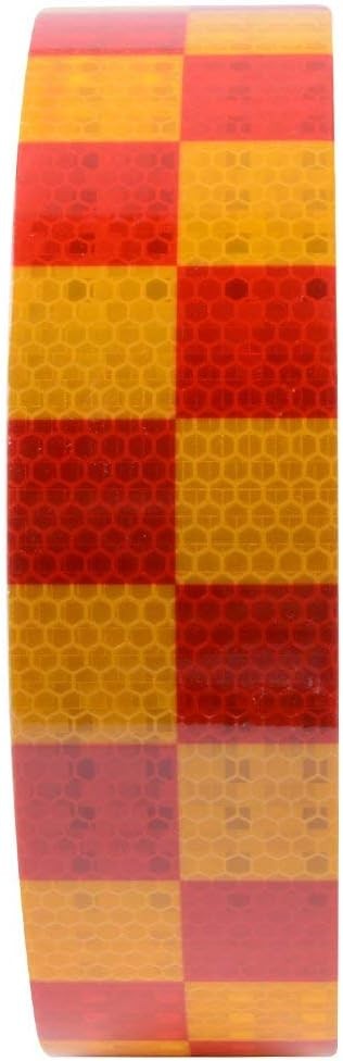 Reflective Safety Tape - 2"x 16ft (5CM x 5M), Orange Red, Adhesive Conspicuity Sticker Roll