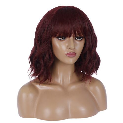 Fashion Women Red Smooth Long Curly Wig High Temperature-