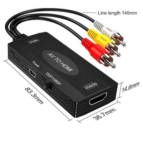 RCA To HDMI / HDMI To RCA Converter Cable 3RCA AV Adapter AV To HDMI