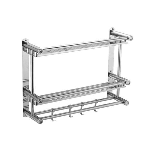 Punch- Free Towel Shelves Rack Shower Holder Bathroom Storage Shelf