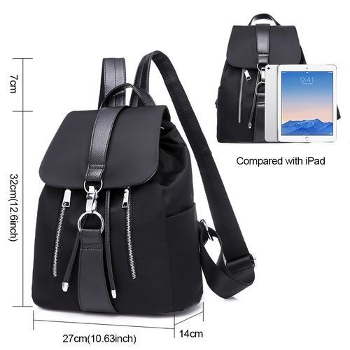 Ladies Backpack Bags Women Rucksack Waterphroof - Black