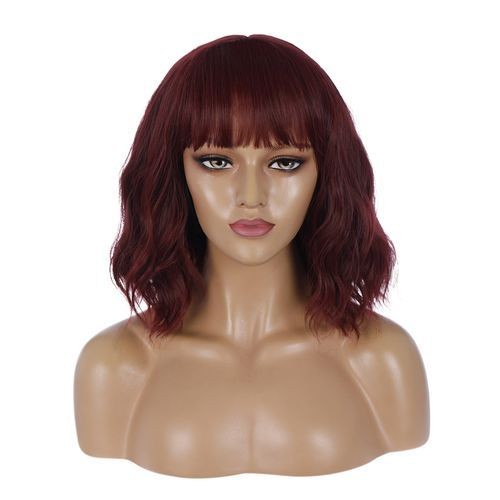 Fashion Women Red Smooth Long Curly Wig High Temperature-