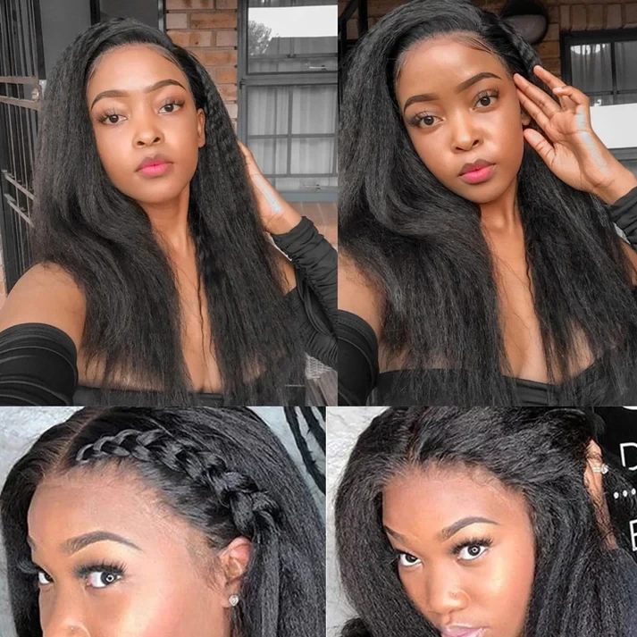 Yaki Straight Human Hair Bundle, Indian Human Hair Extension, Grade 15A, Color 1B, 3 bundles/package
