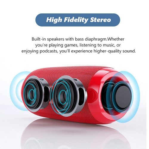 High power 20W Portable Bluetooth Speaker Wireless B Outdoor Column Support AUX TF USB Subwoofer Stereo Loudspeaker