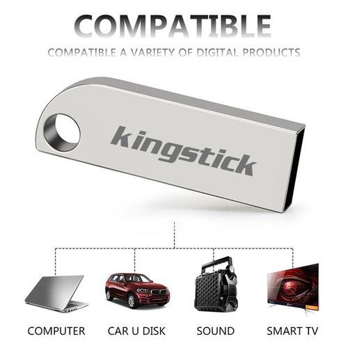 King-stick Portable 4-128GB Metal U Disk Flash Drive-Silver
