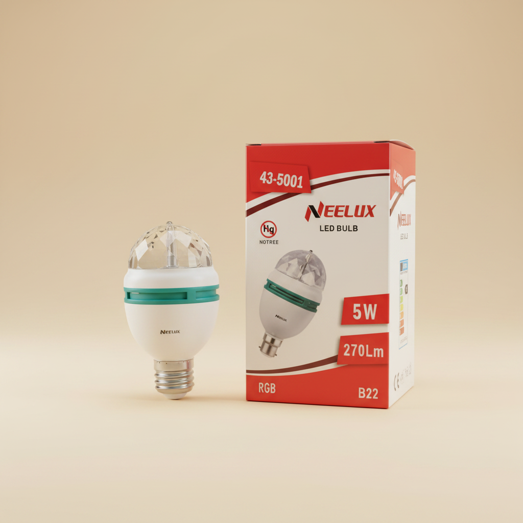 Neelux 5W RGB Rotating LED Disco Bulb B22 - Party Light