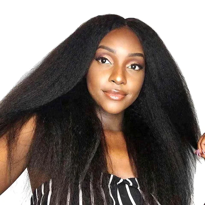 Yaki Straight Human Hair Bundle, Indian Human Hair Extension, Grade 15A, Color 1B, 3 bundles/package