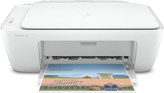 Hp Genuine Colour DeskJet 2320 All-in-One Printer Copy, Scan,Print +2 Starter Catridges Black And White Plus Afree USB Printer Cable - White