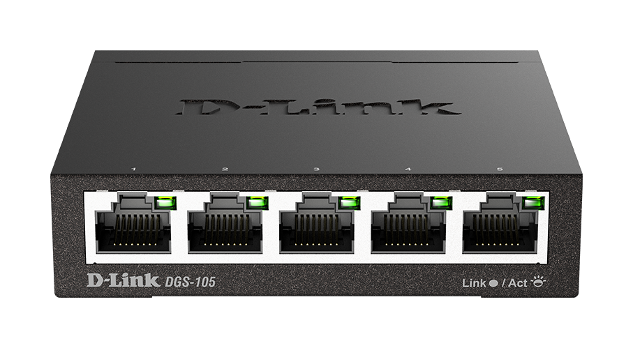 D-Link DGS-105 5-Port Gigabit Switch - Black