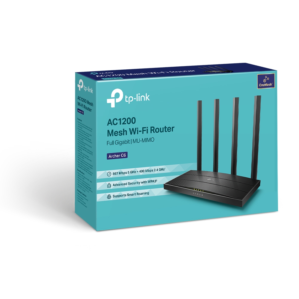 TP-Link Archer C6 AC1200 Wireless Router - Black