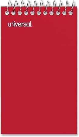 Universal UNV20435 3 in. x 5 in. Wirebound Narrow Rule Memo Pad with Coil-Lock Wire Binding - Orange Cover (12/Pack)