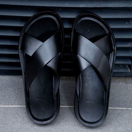 Summer Sandals Men Leather Classic Roman Open-toed Slipper Outdoor Beach