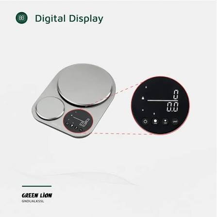 Green Lion Digital Kitchen Scale – Dual Display with Stainless Steel Platform