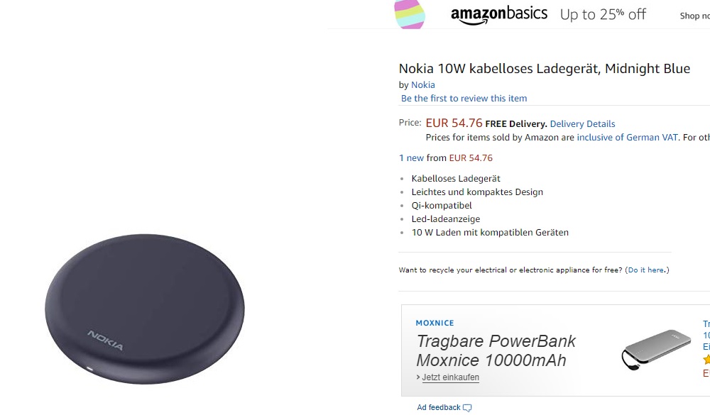 Nokia 10W Wireless Charger