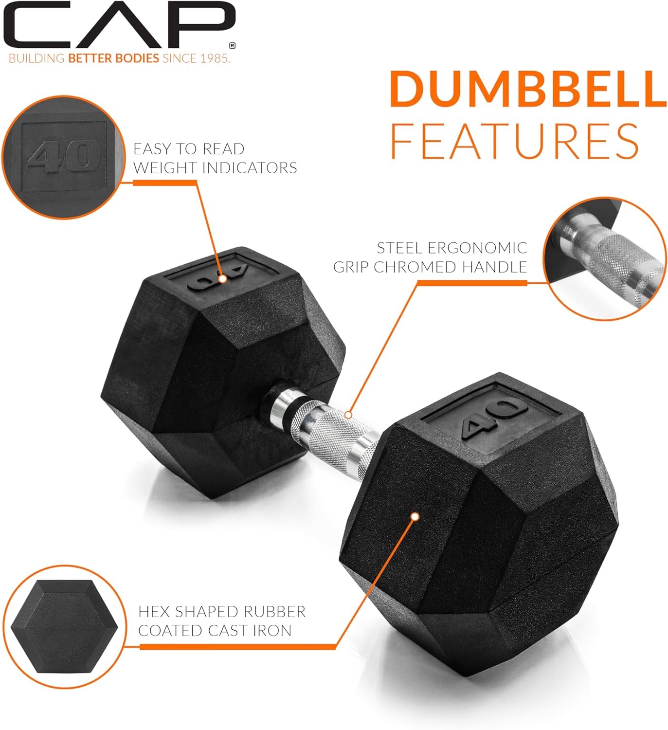 CAP Barbell Coated Dumbbell Weight | Multiple Options