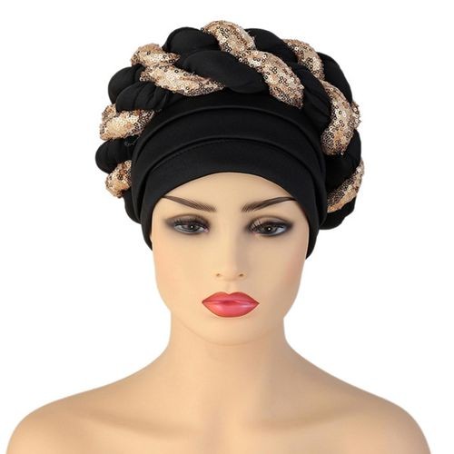 Female Fashion African Headscarf Birthday Gift Black