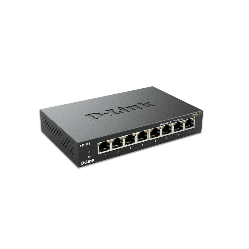 D-Link DGS-108 8-Port Gigabit Switch - Black