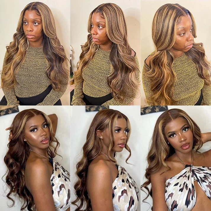 Ombre Brazilian Body Wave 13x6 Transparent Lace Front Virgin Human Hair Wig