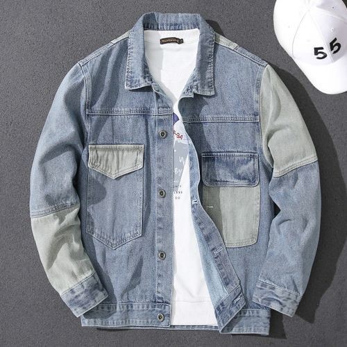 Men's Casual Button Down Denim Jacket Classic Jean Coat