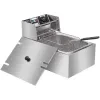 2500W 6L Electric Deep Fryer Single Tank Stainless Steel Chips Fryer