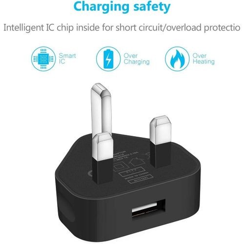 Portable Power Bank And Charger with Fast USB Cables, 10000mAh -Black