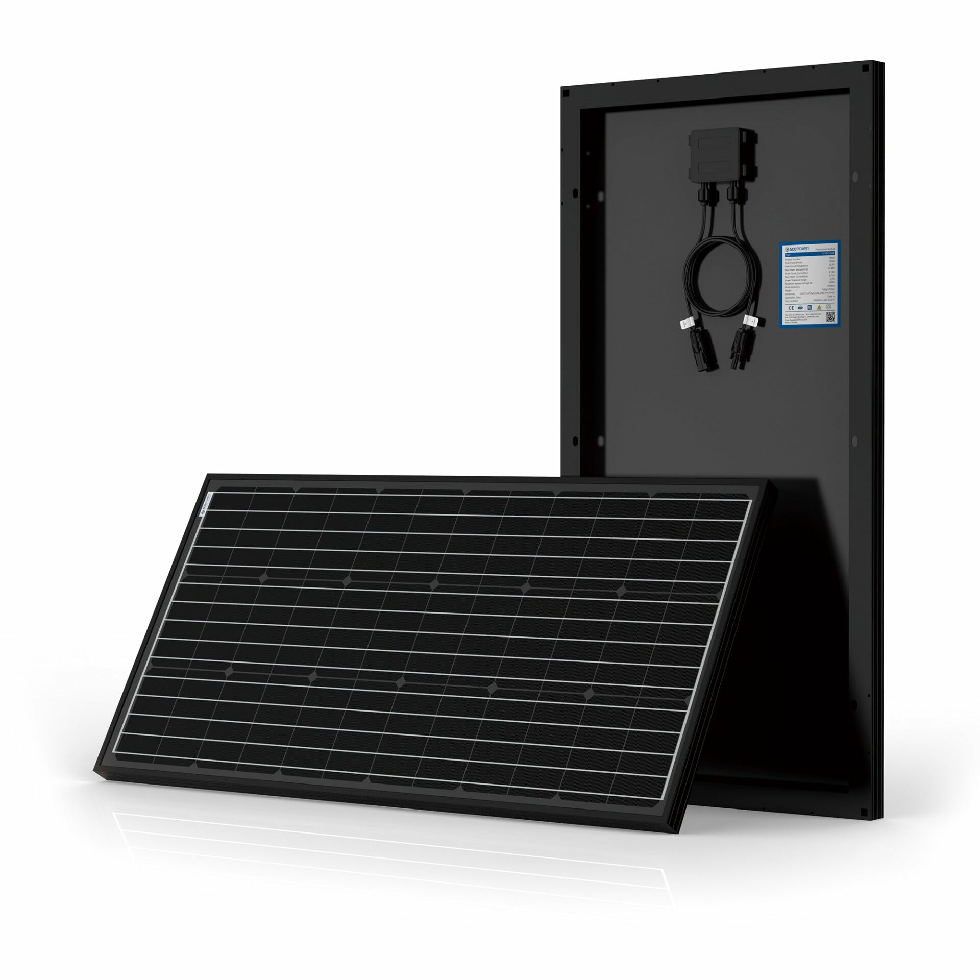 Solar Panel 100W 12V Monocrystalline - Black